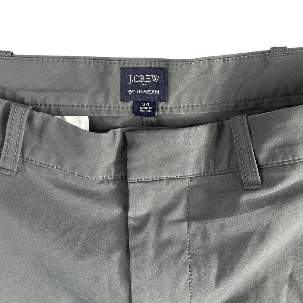 J.Crew Tech Shorts Gray 9” Inseam‎ Size 34 Lightweight Stretch Chino